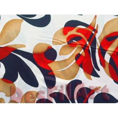 Satén gran flor fondo beis