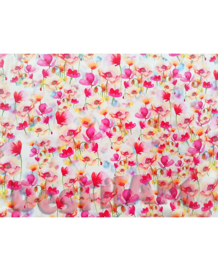 Viscosa amapolas en rosa