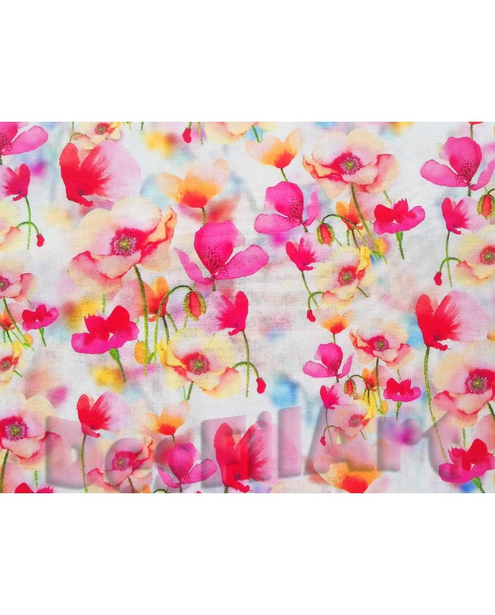 Viscosa amapolas en rosa