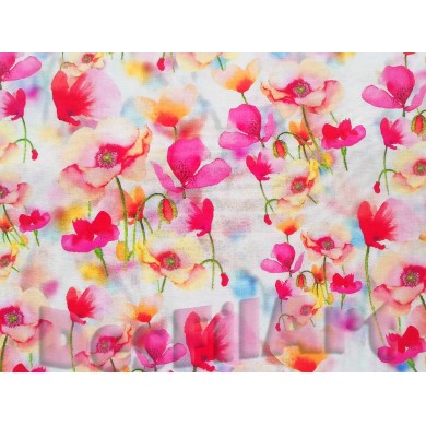 Viscosa amapolas en rosa