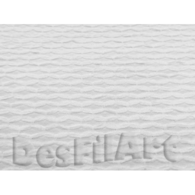 Piqué de algodón blanco ondulado