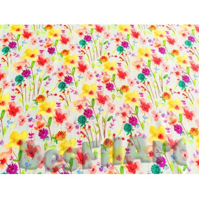 Lino y Viscosa estampado multicolor