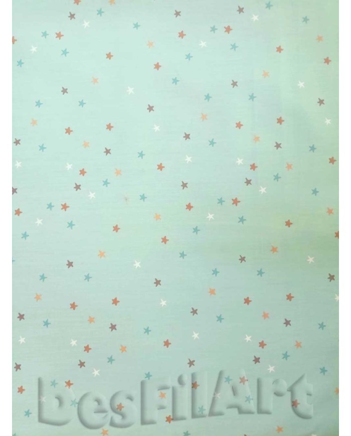 Algodón estrellas fondo celeste