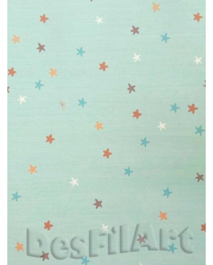 Algodón estrellas fondo celeste