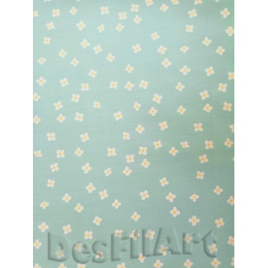 Algodón margaritas fondo turquesa