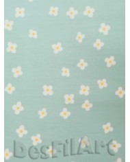 Algodón margaritas fondo turquesa