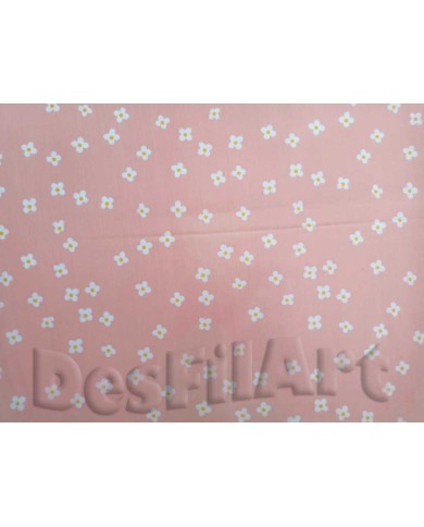 Algodón margaritas fondo rosado Algodón margaritas fondo rosado