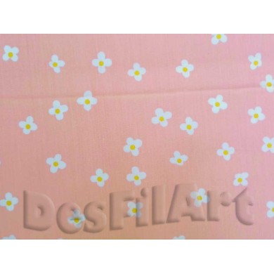 Algodón margaritas fondo rosado