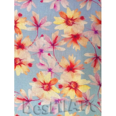 Lli i viscosa estampada gran flor groga