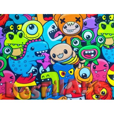 Punto de algodón pequeños monstruos