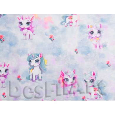 Punto de algodón unicornios