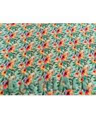 Viscosa flor verda i taronja