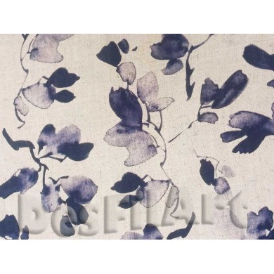 Lino y viscosa hojas azul marino