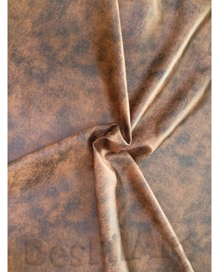 Tela de polipiel elástica marrón bomber