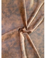 Tela de polipiel elástica marrón bomber