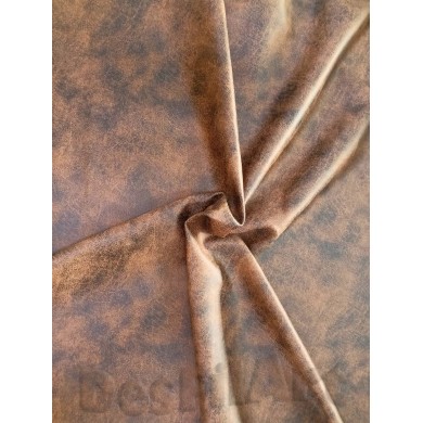 Tela de polipiel elástica marrón bomber