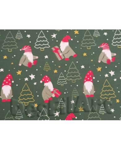 Algodón de Navidad regalos fondo verde Algodón de Navidad regalos fondo verde