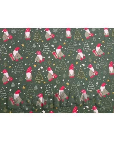 Algodón de Navidad regalos fondo verde Algodón de Navidad regalos fondo verde