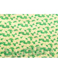 Algodón flores coral y amarillas