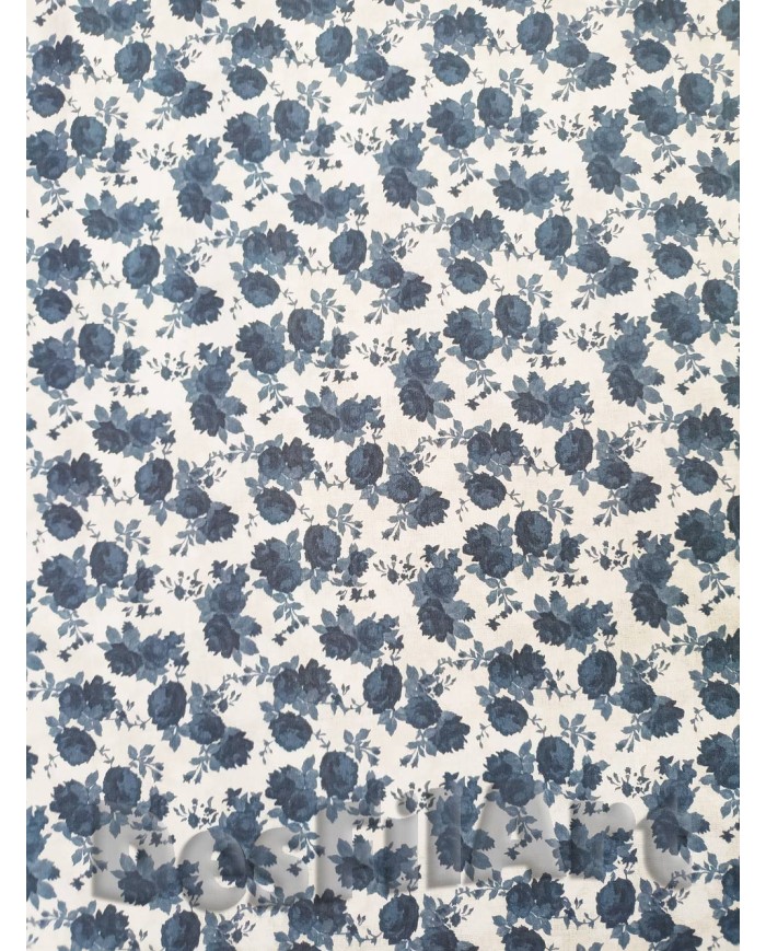 Algodón rosas azules