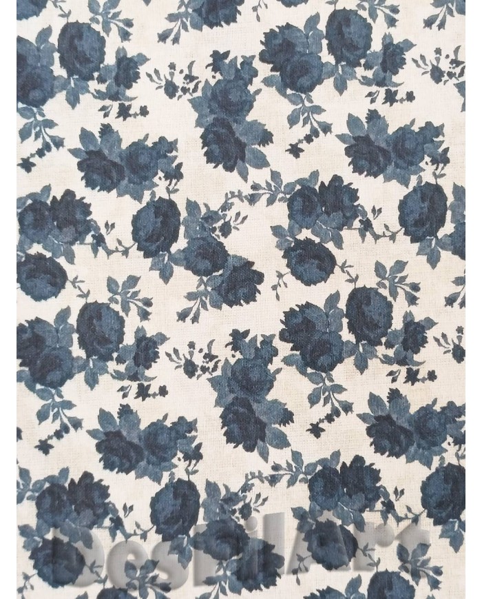 Algodón rosas azules