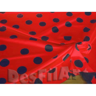 Tela de licra flamenca topo negro