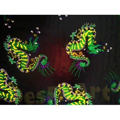 Raso negro con dragones