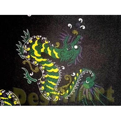 Raso negro con dragones