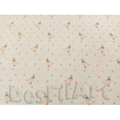 Algodón popelín topos y patos