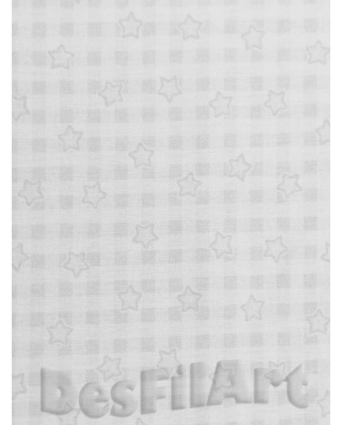 Algodón popelín estrellas grises