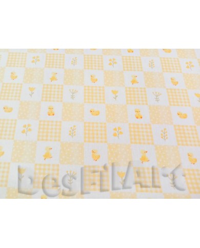 Cotó topos, flors i pollets