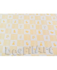 Algodón popelín pollito y flor