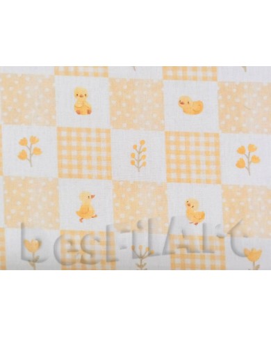 Cotó topos, flors i pollets