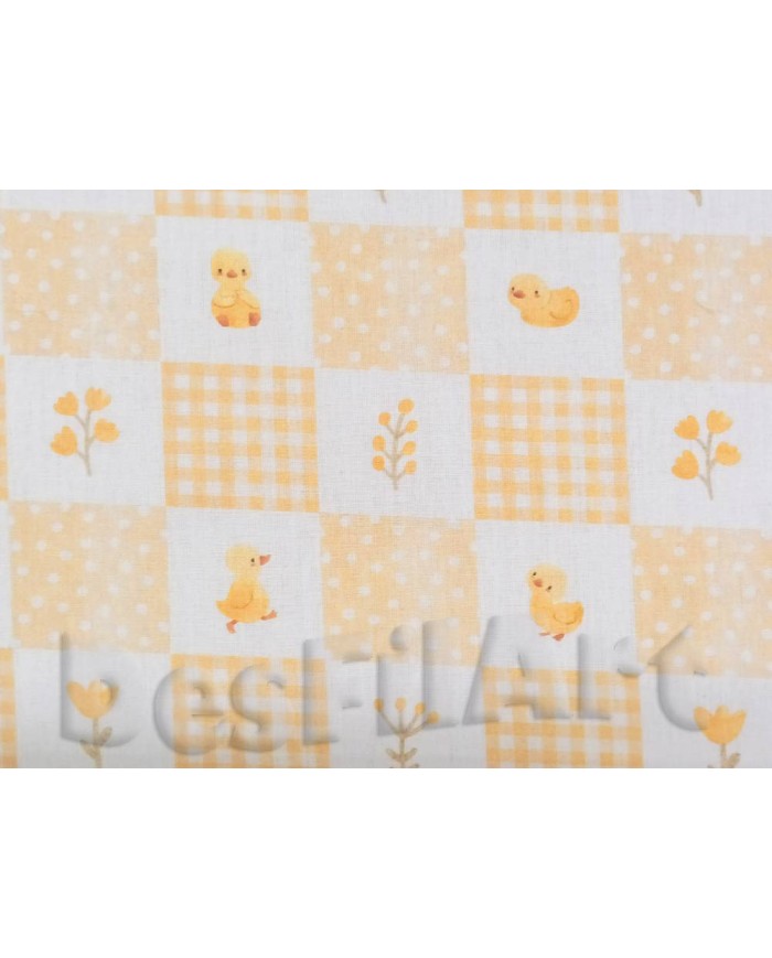 Cotó topos, flors i pollets