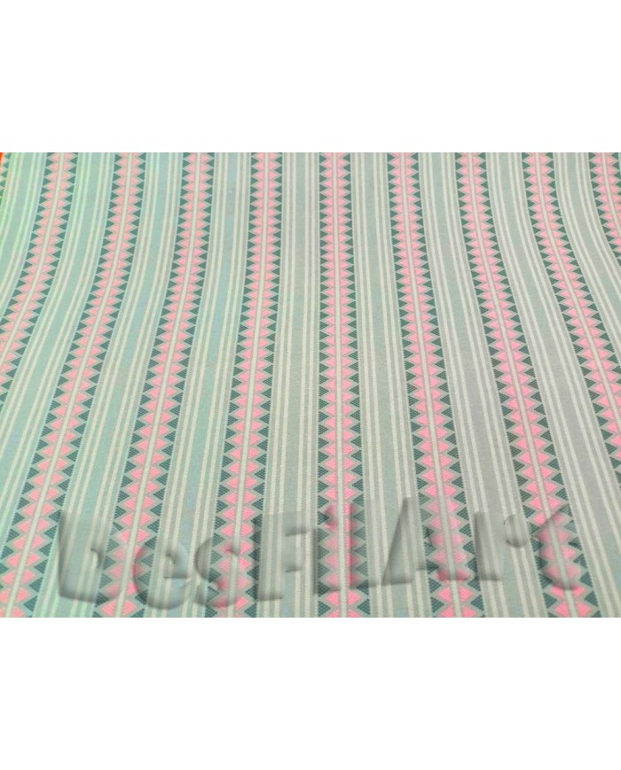 Algodón popelín cenefa verde