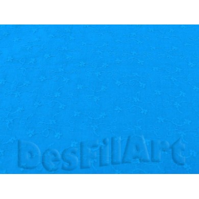 Batista de algodón bordada azul