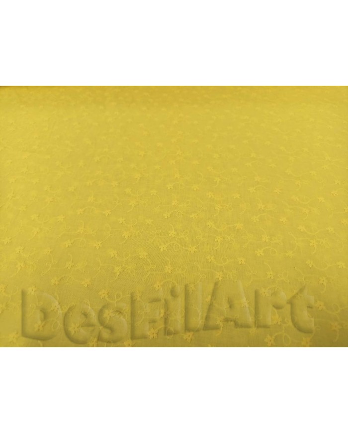 Batista de algodón bordada ocre