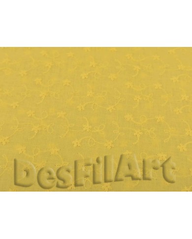 Batista de algodón bordada ocre