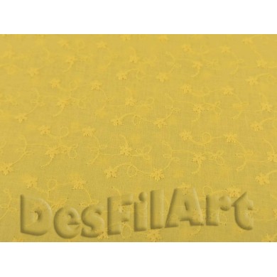 Cotó batista brodada ocre