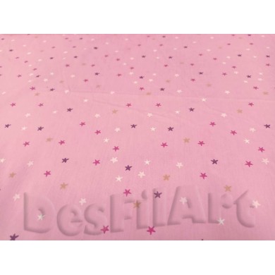 Algodón estrellas fondo rosa
