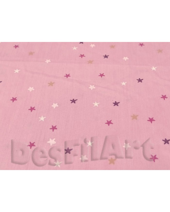 Cotó estels fons rosa