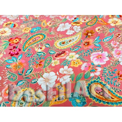 Viscosa estampada mediana fondo coral