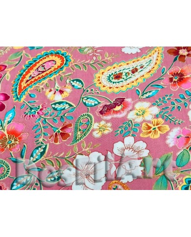 Viscosa estampada mediana fondo coral