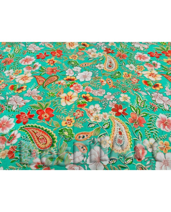 Viscosa flor mitjana fons turquesa