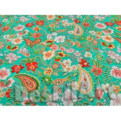 Viscosa flor mitjana fons turquesa