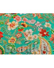 Viscosa flor mitjana fons turquesa