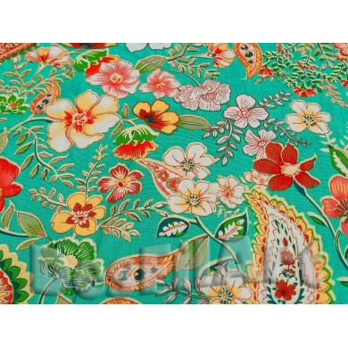 Viscosa flor mitjana fons turquesa