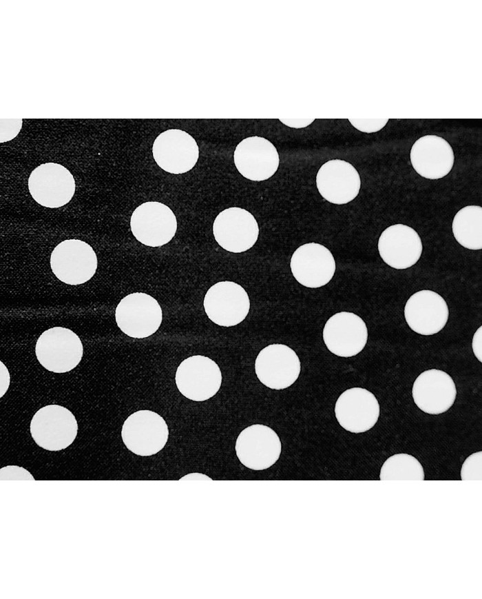 Tela estampada topos blancos y negros