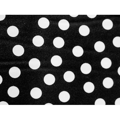 Tela estampada topos blancos y negros