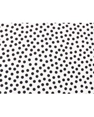 Tela estampada topos negros y blancos